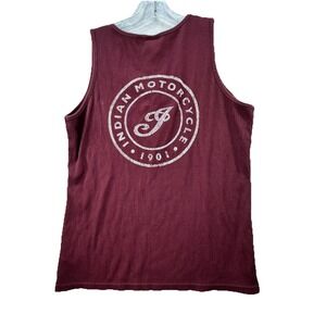 Indian Motorcycle Womens Size‎ XL Sleeveless Tank Top Burgundy Ribbed Henley